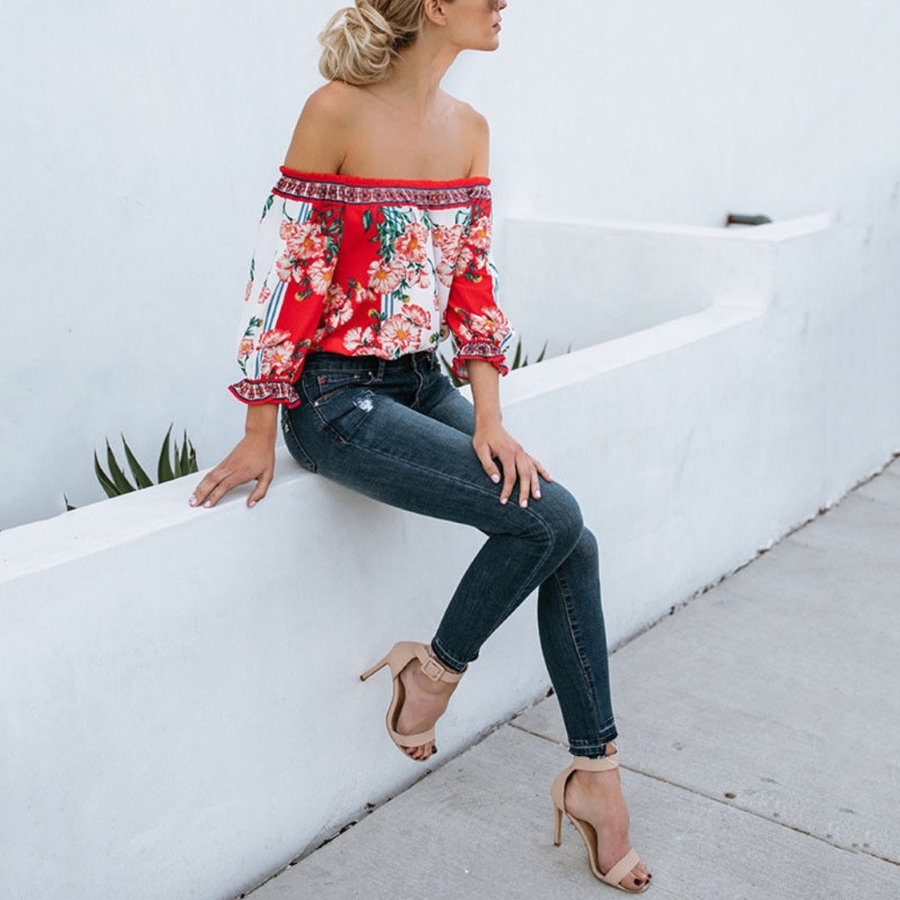 NWT Strapless floral top - Picture 3 of 6